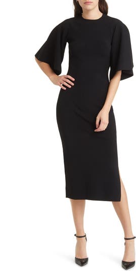 Ted baker long shop sleeve black dress