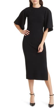Ted Baker London Lounia Fluted Sleeve Body-Con Sweater Dress