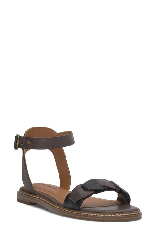 Shop Lucky Brand Kyndall Ankle Strap Sandal In Chocolate/black
