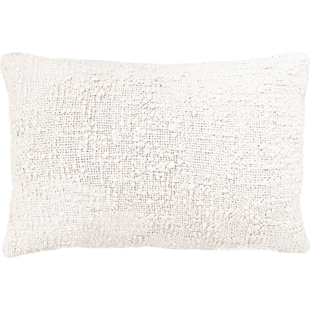 Anaya Cozy Cotton Boucle Lumbar Pillow Cover Only In White