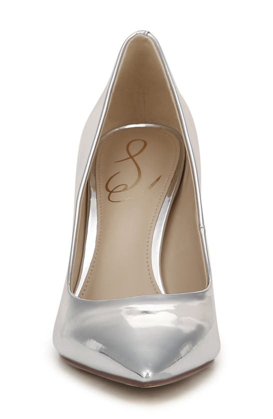 Shop Sam Edelman Hazel Pointed Toe Pump In Soft Silver