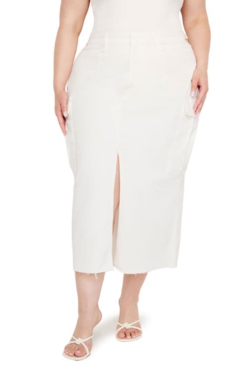 Shop Good American Cargo Midi Skirt In Cloud White001