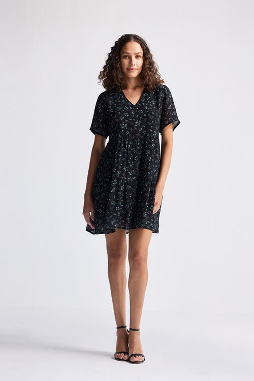 Reistor Floral Short Tiered Dress In Ditzy Wildflowers