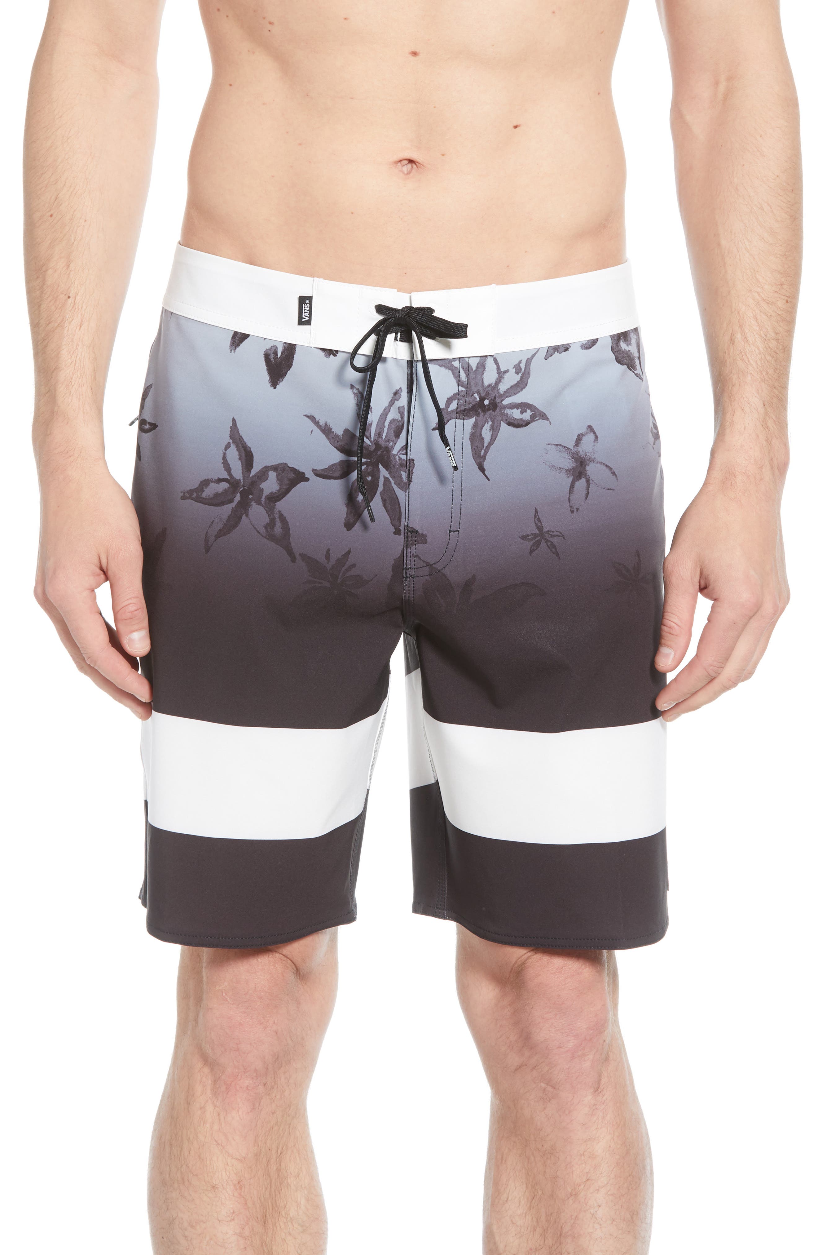 Vans Era Floral Print Board Shorts, White
