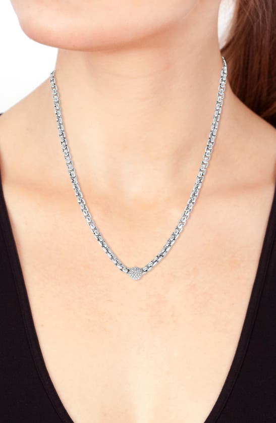 Effy Sterling Silver Diamond Chain Link Necklace In Silver