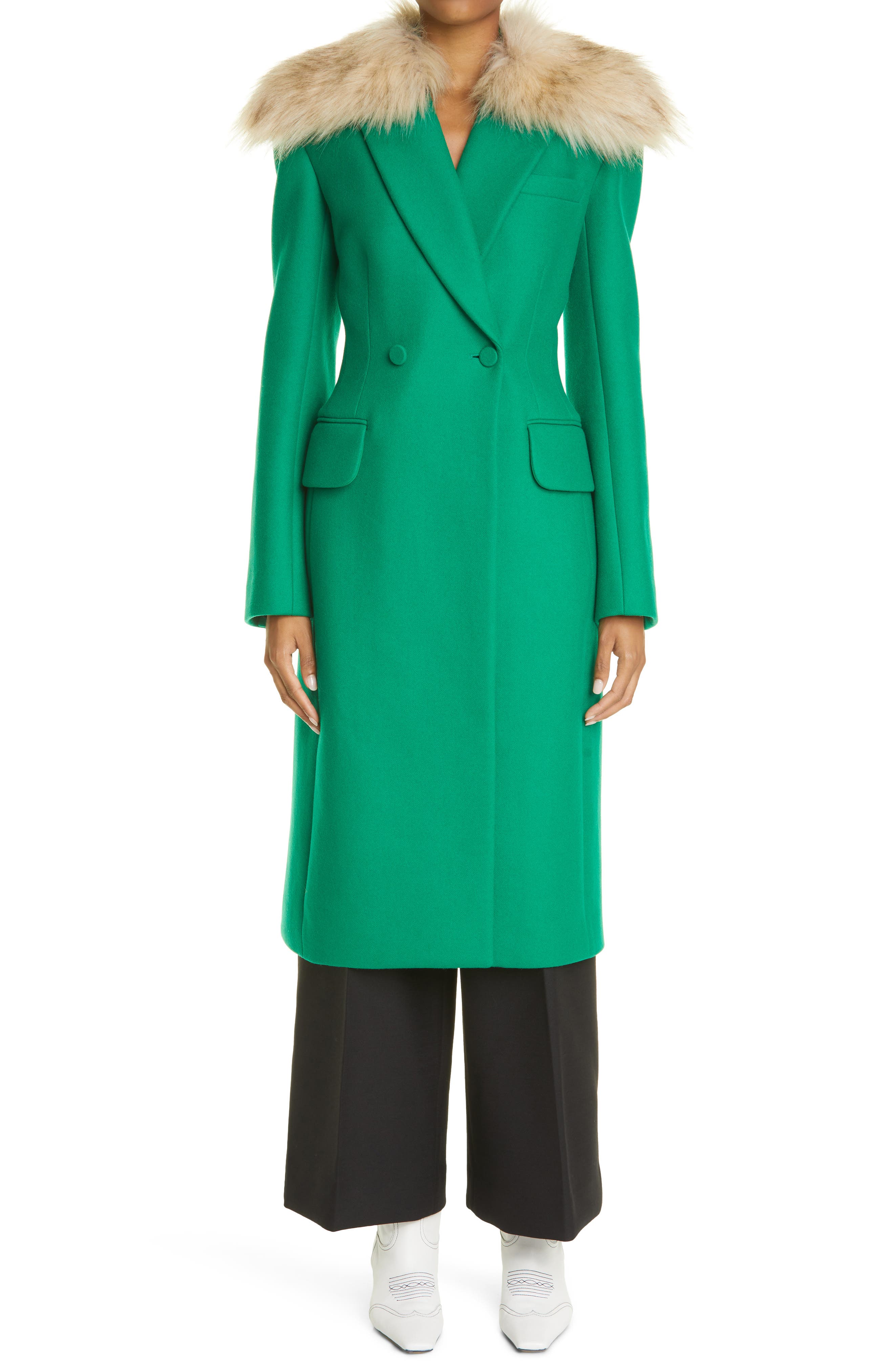 emerald green wrap coat