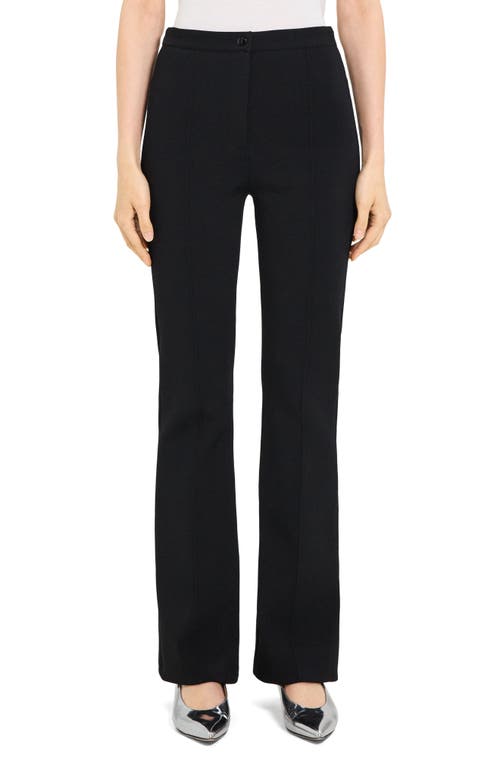 Theory Compact Crepe Flare Pants Black at Nordstrom,