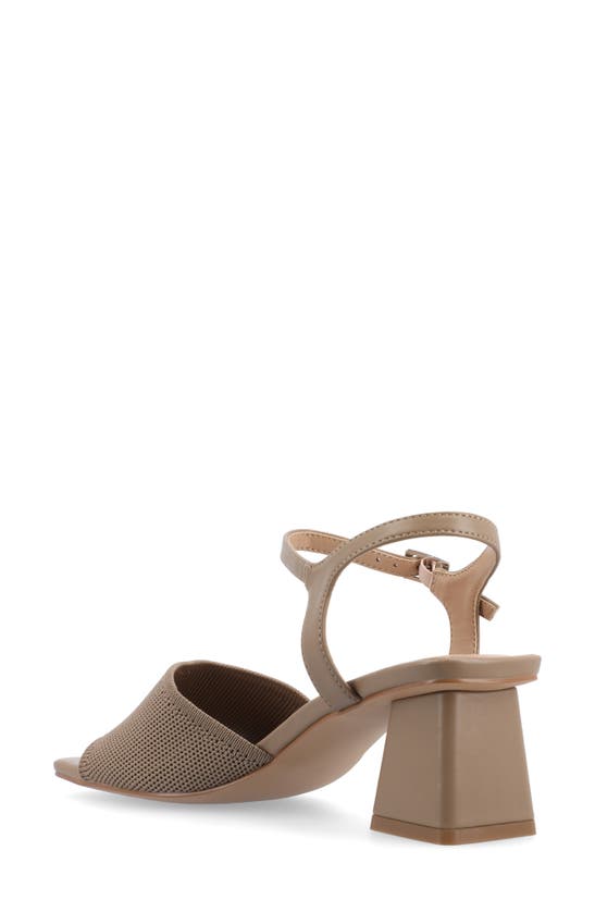 Journee Collection Knit Block Heel Sandal In Taupe
