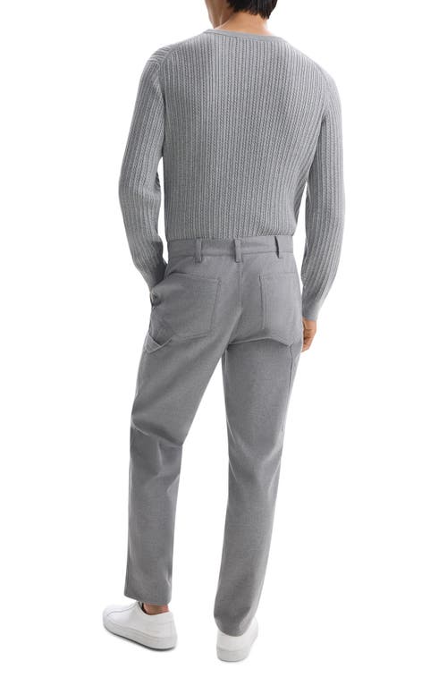 Shop Theory Rhodes Cotton Carpenter Pants In Light Ash Melange