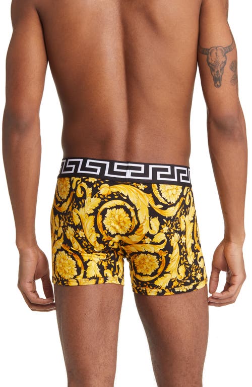 Shop Versace Barocco Boxer Briefs In Black/gold