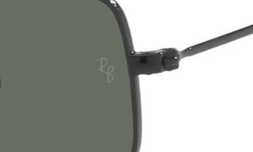 Ray Ban Ray-ban 49mm Rectangular Sunglasses In Black/polarized Green