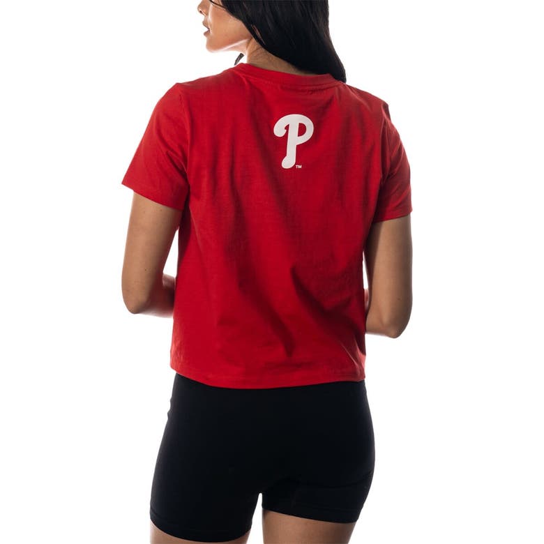 Shop The Wild Collective Red Philadelphia Phillies Twist Front T-shirt