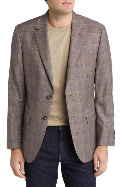 Plaid Wool Blazer in Brown