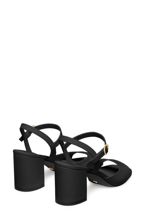 Stuart Weitzman Tia 75 Block Sandal In Black/black