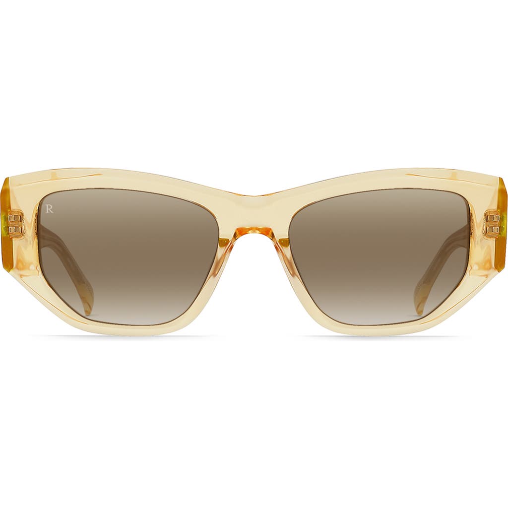 Raen Ynez 54mm Mirrored Square Sunglasses In Champagne Crystal/mink