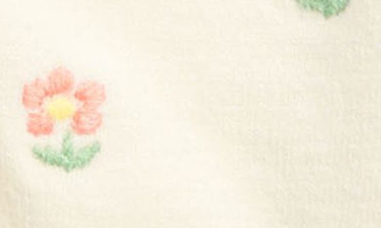 Shop Bcbg Kids' Floral Embroidered Cardigan In Egret