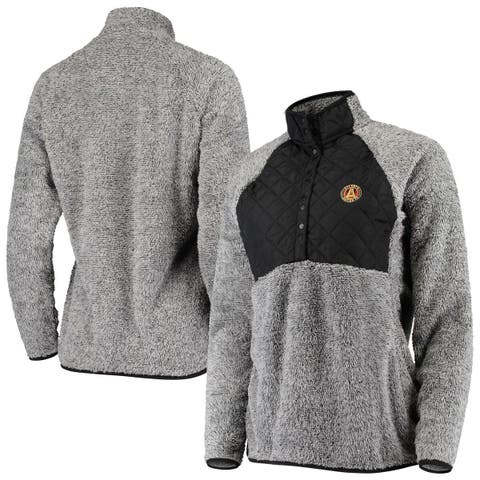 Men's Antigua Heather Gray/Black Green Bay Packers Victory Colorblock Quarter-Zip Pullover Top Size: Large