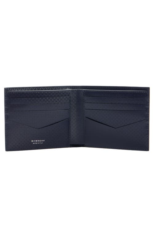 Shop Givenchy 4g Logo Embossed Leather Bifold Wallet In Sapphire Blue