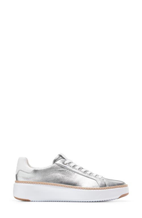 Shop Cole Haan Grandpro Topspin Sneaker In Silver Tal