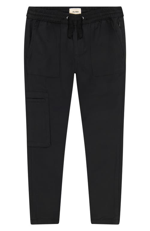 Shop Dl1961 Kids' Jackson Drawstring Cargo Pants In Black Onyx Cargo