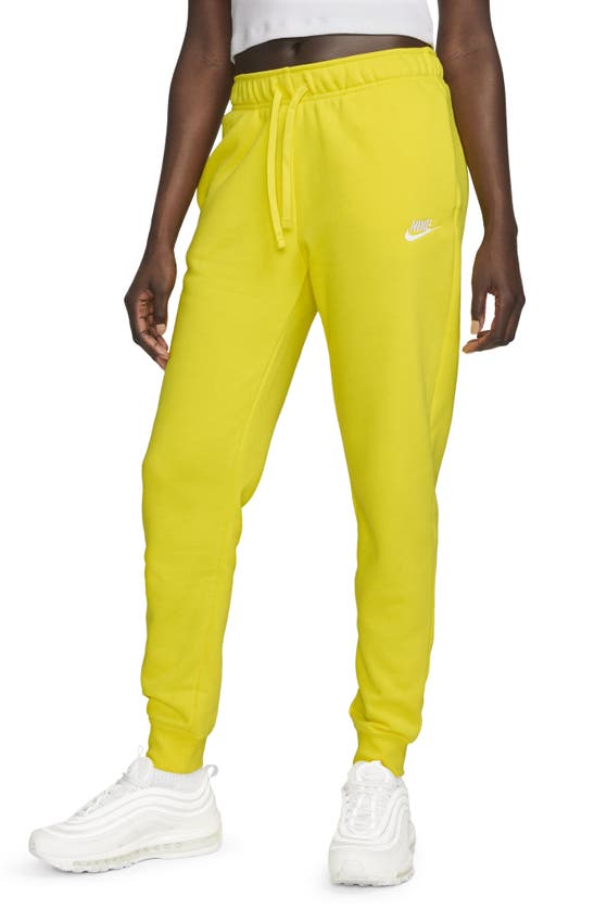 Nike Women's  Sportswear Club Fleece Mid-rise Jogger Pants In Opti Yellow/white