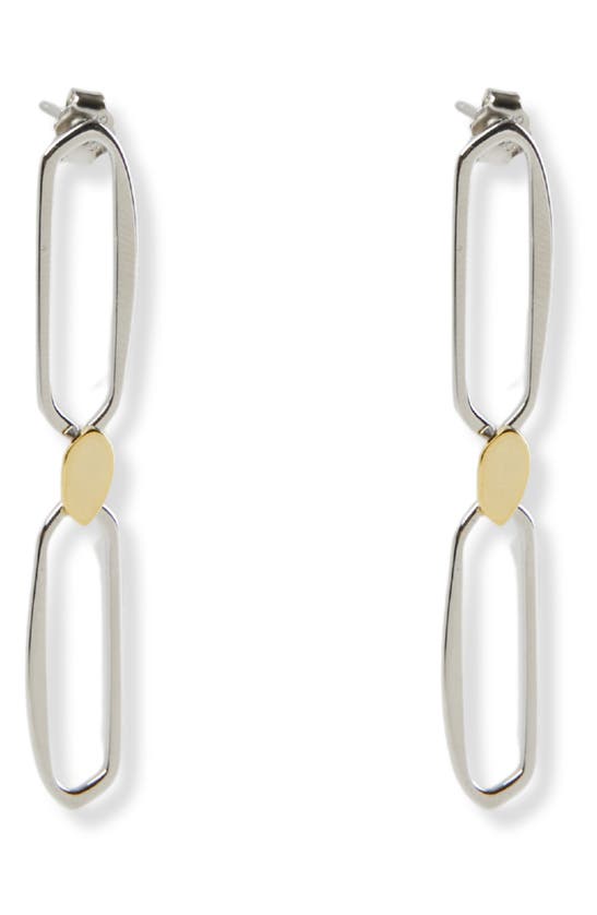 Shop Argento Vivo Sterling Silver Two-tone Organic Drop Earrings In Gold/ Silver