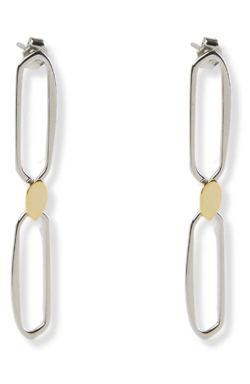 Shop Argento Vivo Sterling Silver Two-tone Organic Drop Earrings In Gold/silver