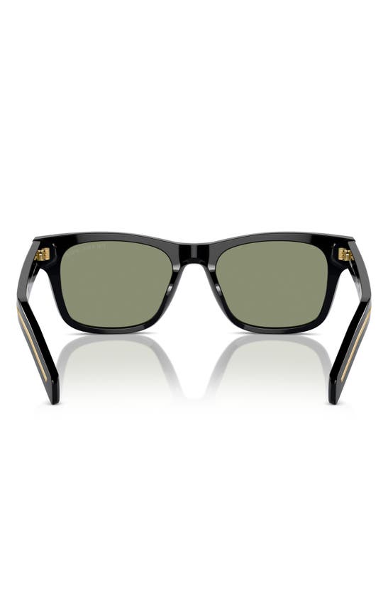 Prada 51mm Polarized Rectangular Sunglasses In Black