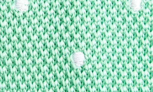 Clifton Wilson Seafoam Green Polka Dot Knit Silk Tie In Seaform Green