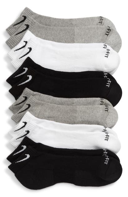 Nike Everyday Plus 6-pack Cushioned Low Socks In White/ Grey/ Black