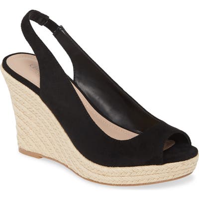 Charles By Charles David Laila Espadrille Slingback Wedge- Black