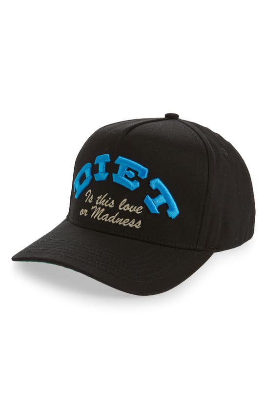 Diet Starts Monday Logo Embroidered Graphic Baseball Cap In Black