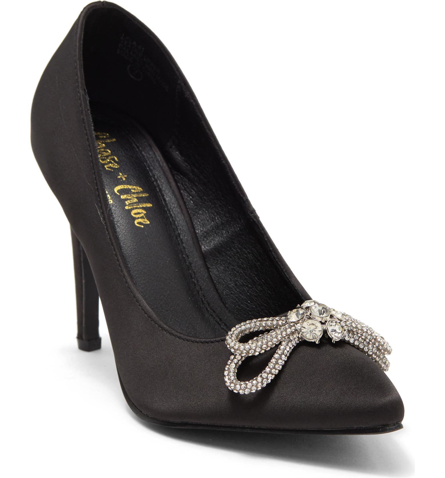 CHASE AND CHLOE Bow Rhinestone Pump | Nordstrom