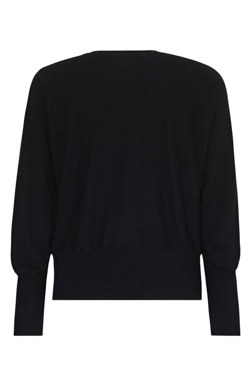 Shop Milly Racer Surplice V-neck Sweater In Black/ecru