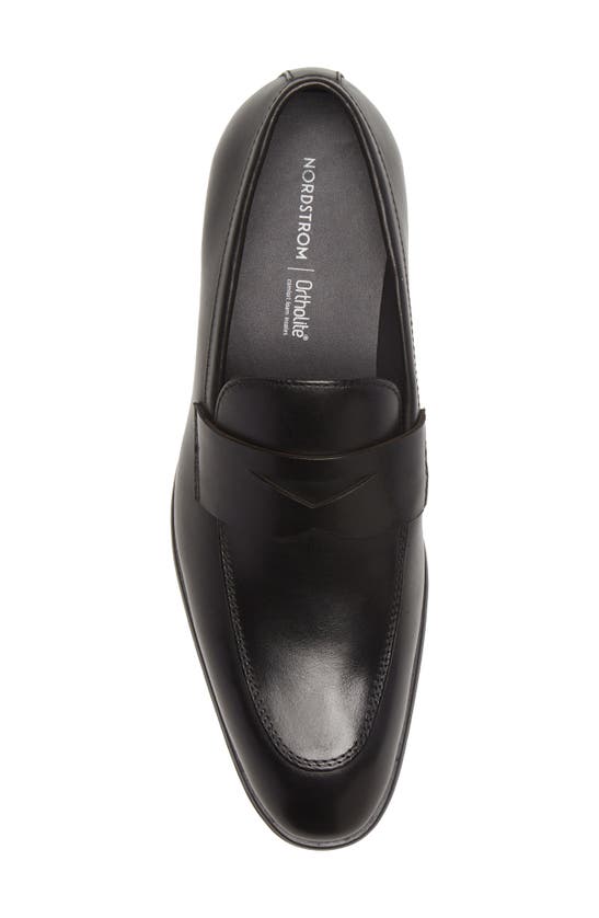 Nordstrom Dino Penny Loafer In Black Leather