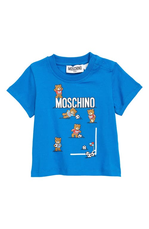 Moschino Soccer Toy Bear Graphic Tee in 40515 Sky Diver