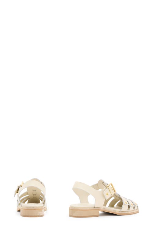 Shop Allsaints Nelly Studded Fisherman Sandal In Parchment White