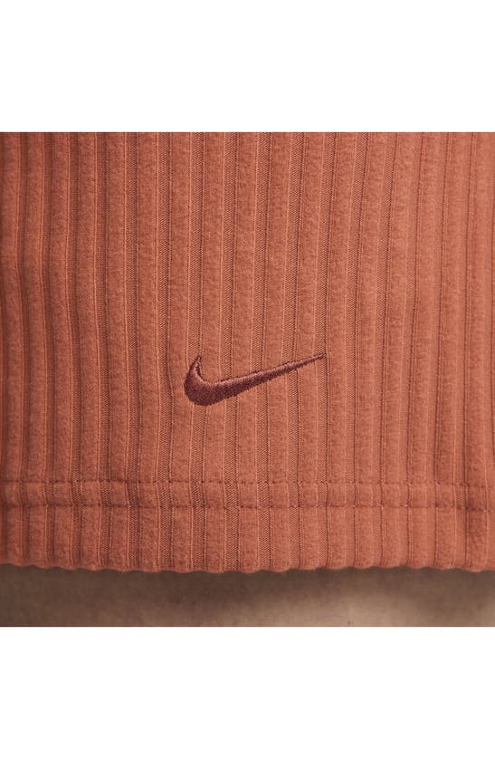 Shop Nike Sportswear Chill Knit Ribbed Shorts In Burnt Sunrise/ Burnt Sunrise