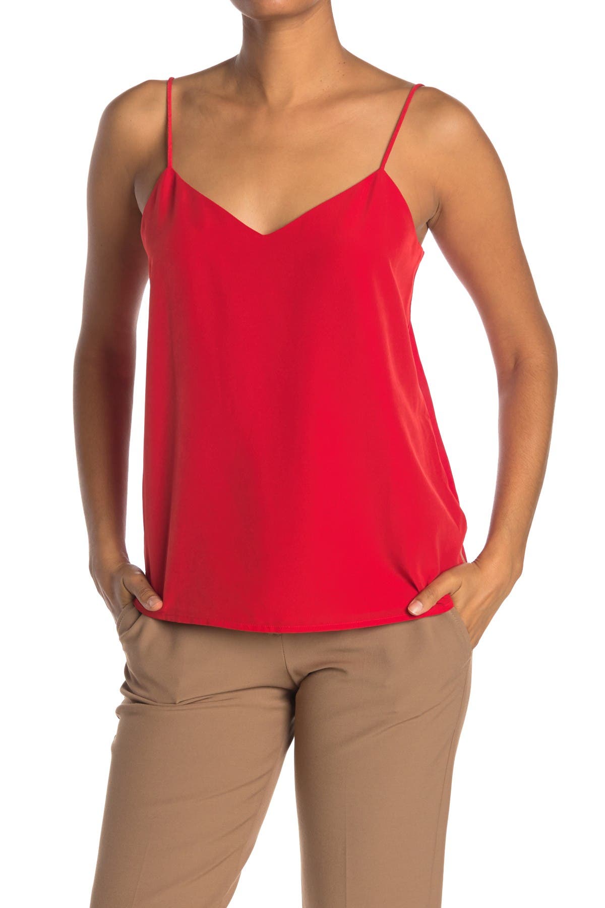 red spaghetti strap top