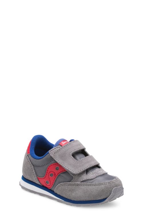 Saucony Jazz Hook & Loop Sneaker in Grey/red at Nordstrom, Size 4 M