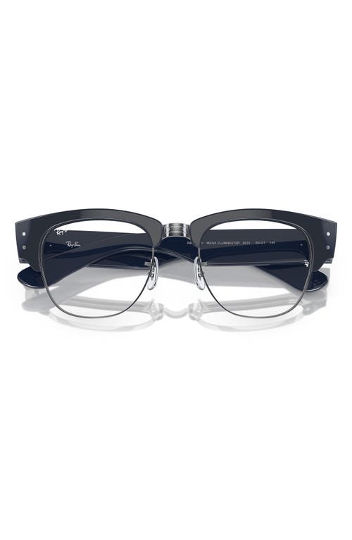 Ray Ban Ray-ban 50mm Mega Clubmaster Square Optical Glasses In Silver