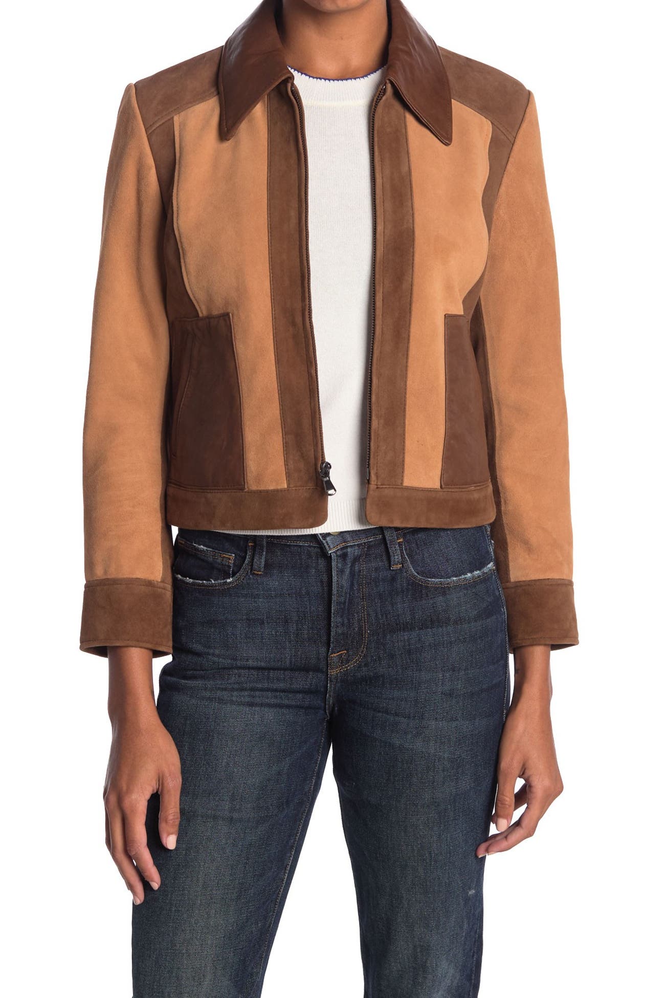 FRAME Patchwork Leather Jacket Nordstrom Rack