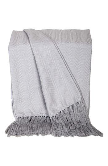 Parkland Collection Airi Chevron Fringe Throw Blanket In Seafoam