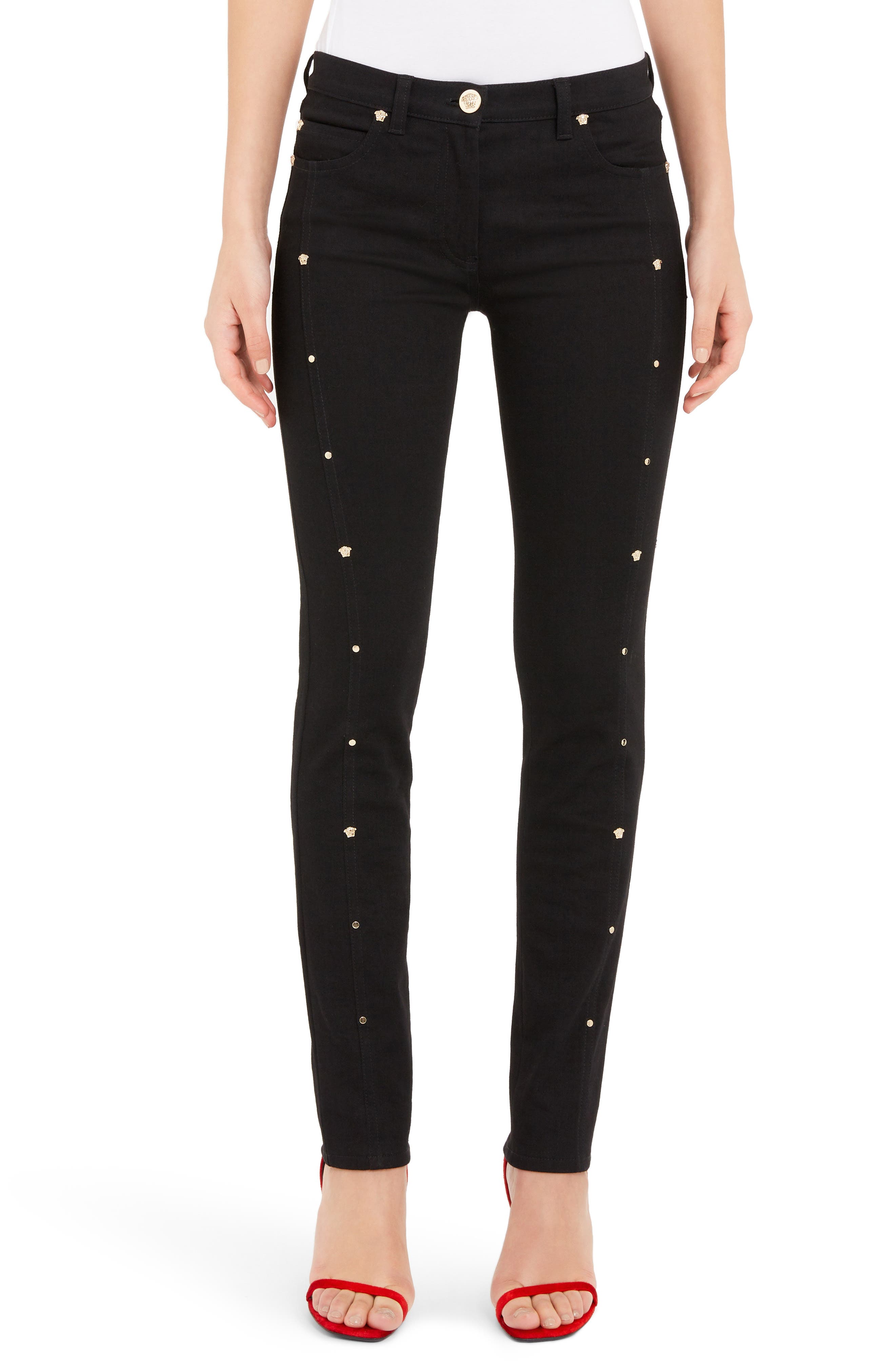 studded skinny jeans