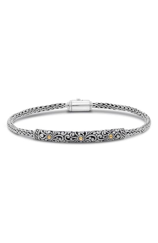 Shop Devata Sterling Silver With 18k Gold Accents Chain Bracelet In Silver Gold