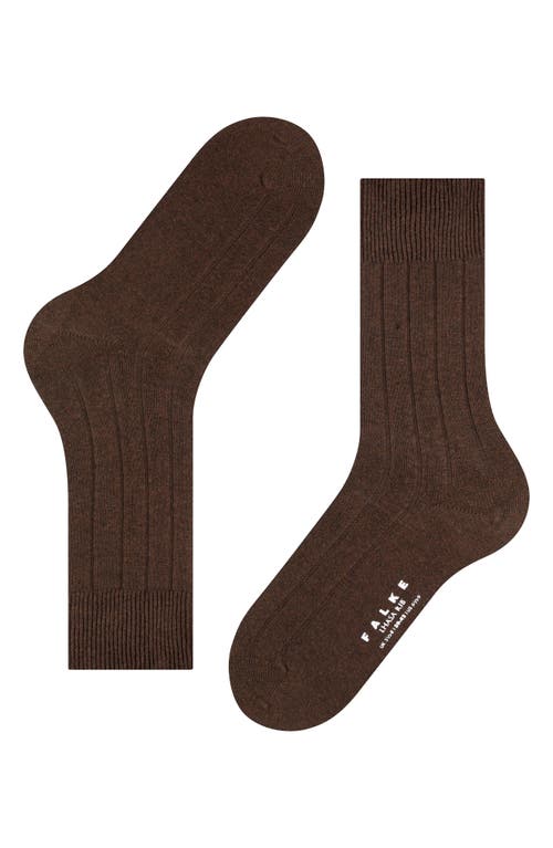 Falke Lhasa Wool & Cashmere Dress Socks In Brown