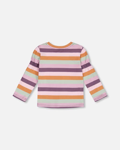 DEUX PAR DEUX DEUX PAR DEUX LITTLE GIRL'S PRINTED T-SHIRT MULTICOLOR STRIPE 