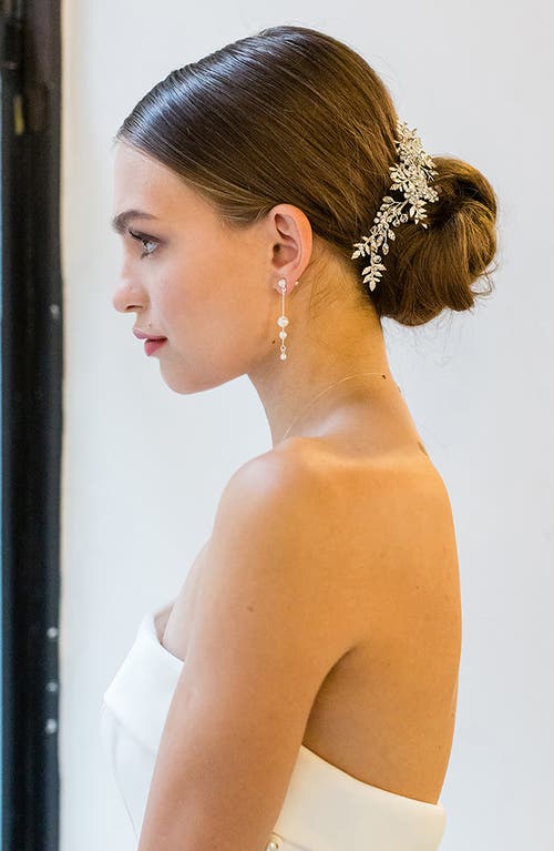 Shop Brides And Hairpins Brides & Hairpins Kalene Crystal & Pearl Comb In Gold