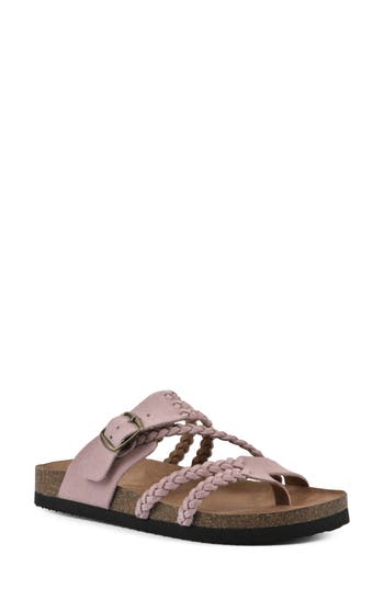 WHITE MOUNTAIN FOOTWEAR WHITE MOUNTAIN FOOTWEAR HAYLEIGH BRAIDED LEATHER FOOTBED SANDAL 