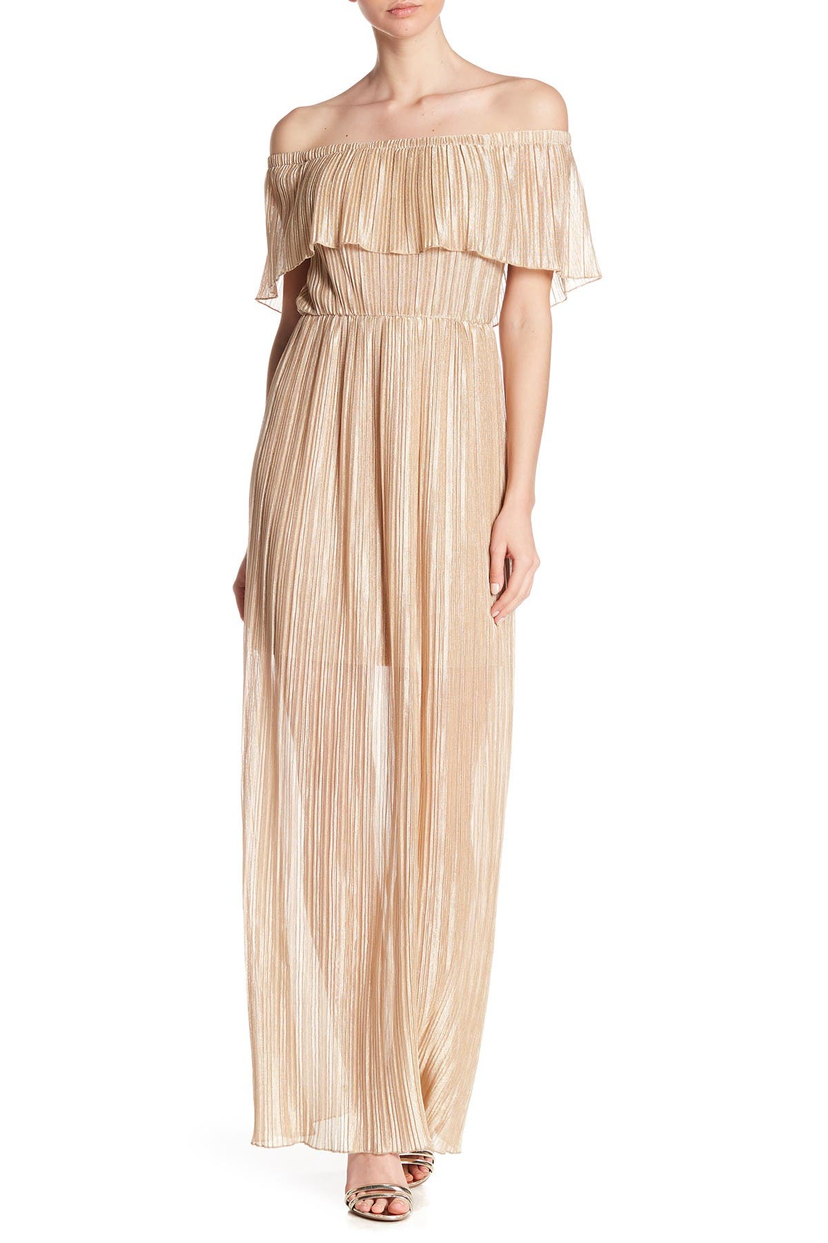 athena pleated maxi dress